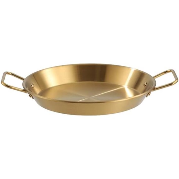 10-Inch Stainless Steel Paella Pan with Handles