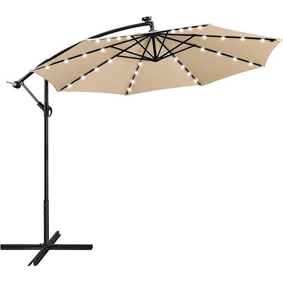 Yaheetech 10FT Solar Umbrella with LED Lights