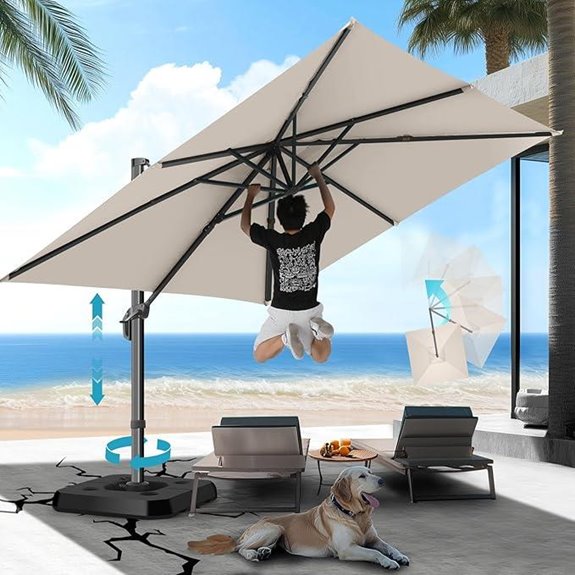HOTIME 10x10ft Cantilever Patio Umbrella with Rotation