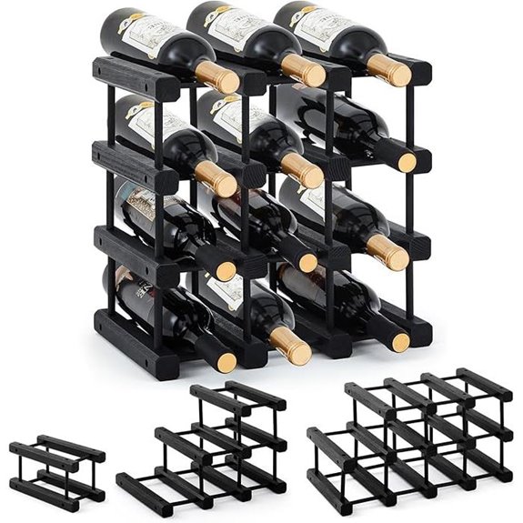 12 bottle wooden wine rack