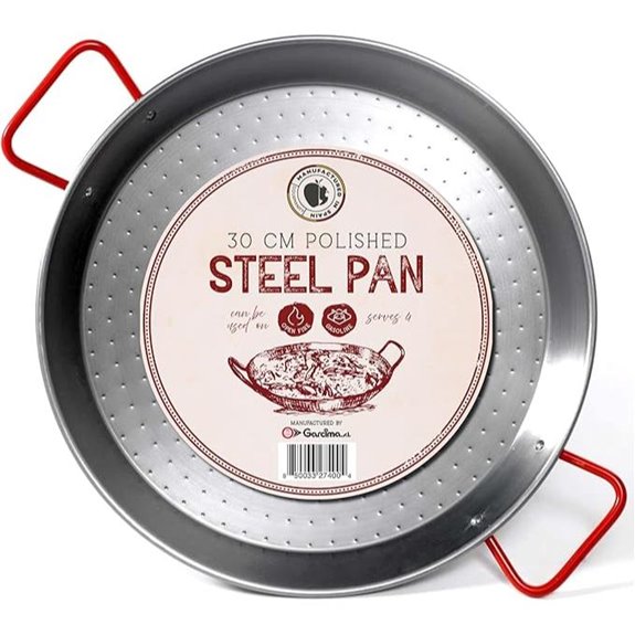 Gourmanity 12-inch Carbon Steel Paella Pan