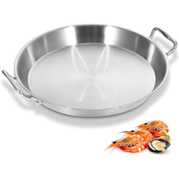 12-Inch Stainless Steel Paella Pan for Seafood & Rice