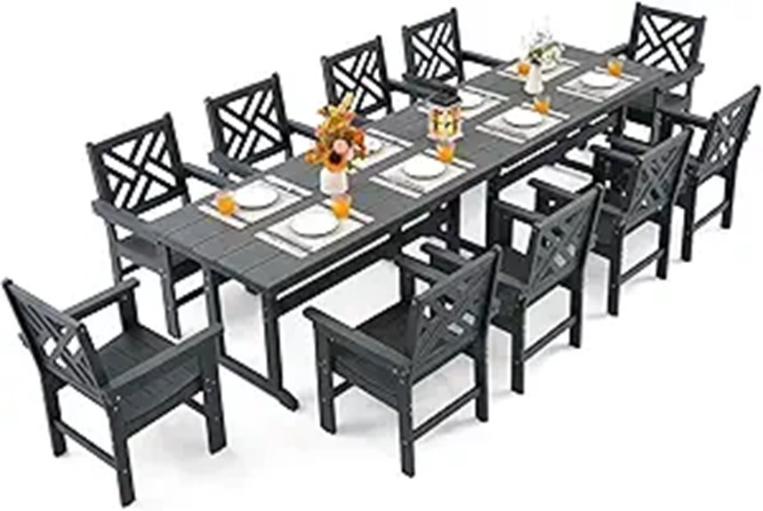 12-Piece Outdoor Dining Set with Umbrella Hole