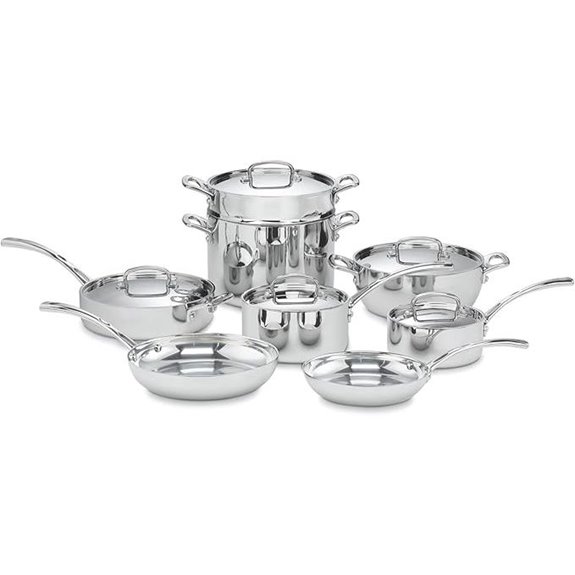 Cuisinart FCT-13 13-Piece Cookware Set French Classic Tri-Ply Silver