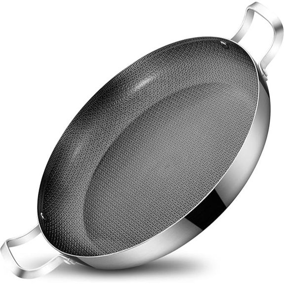 14-Inch Stainless Steel Paella Pan with Nonstick Coating