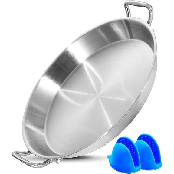 14-Inch Stainless Steel Paella Pan for 5-8 Servings