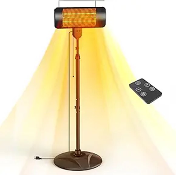 Portable 1500W Infrared Patio Heater with Timer