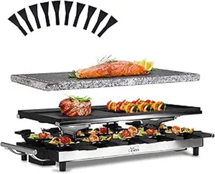 Artestia 1500W Raclette Cheese & Korean BBQ Grill