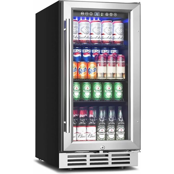 15 Inch Beverage Refrigerator with Glass Door