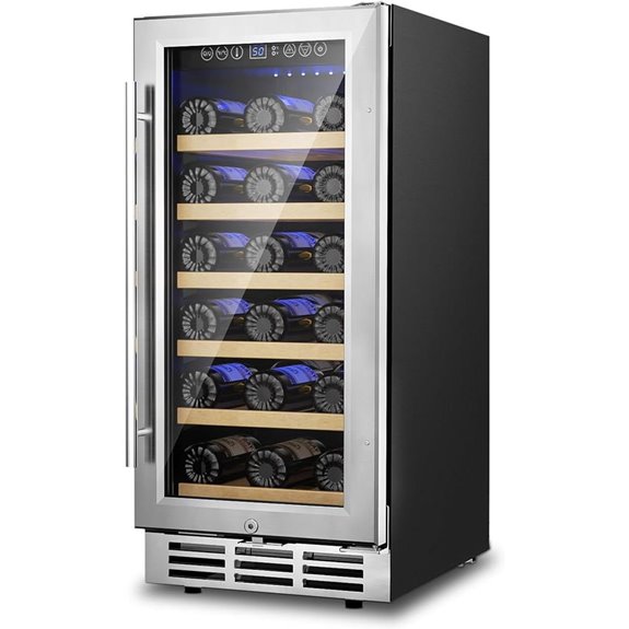 15-Inch 30-Bottle Wine Cooler with Glass Door