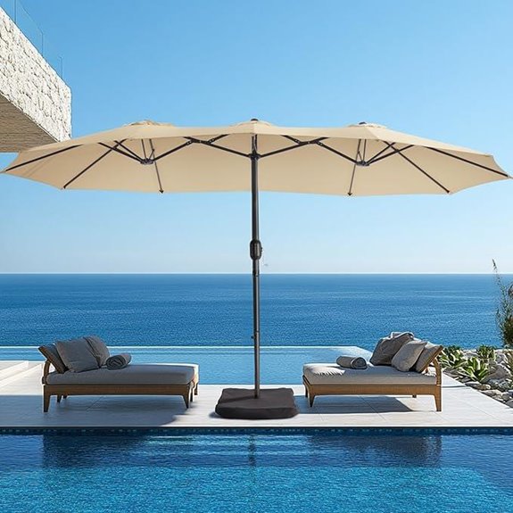 wikiwiki 15ft Patio Umbrella with Base UV Protective