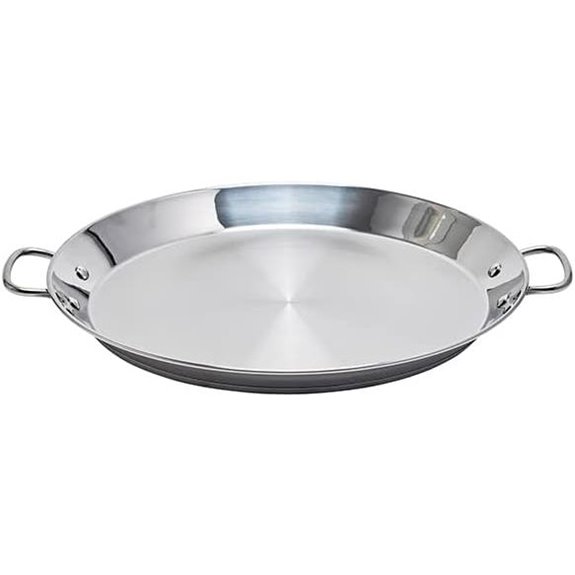 Garcima 16-inch Stainless Flat Bottom Paella Pan 40cm