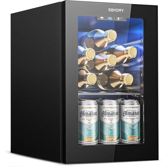 EUHOMY 18L Wine Fridge with Digital Temperature Control