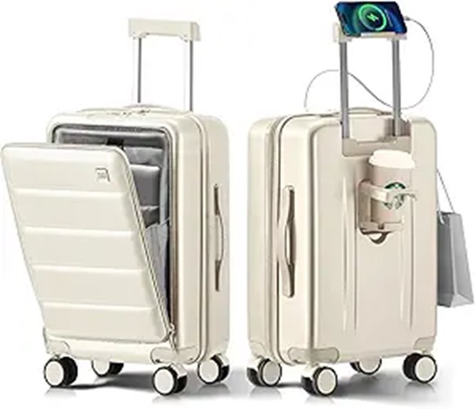 20-In Carry-On Luggage with Spinner Wheels & TSA Lock