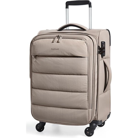 BAGSMART 20-Inch Carry-On Spinner Suitcase with Pockets