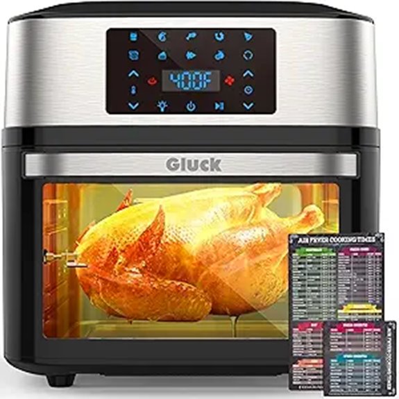Large 20QT Air Fryer Oven with Rotisserie and Racks