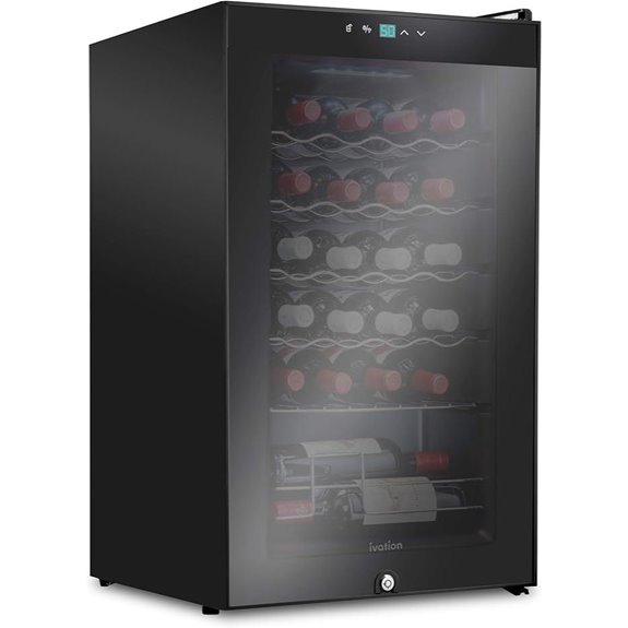 Ivation 24-Bottle Compressor Wine Cooler with Lock