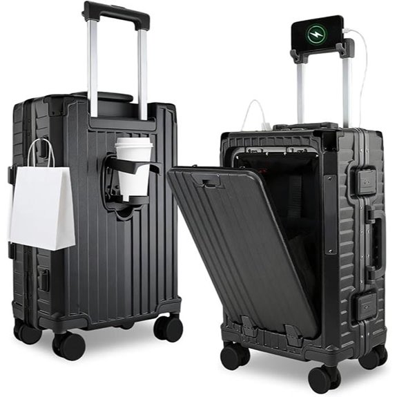 24-Inch Aluminum Business Luggage with Spinner Wheels