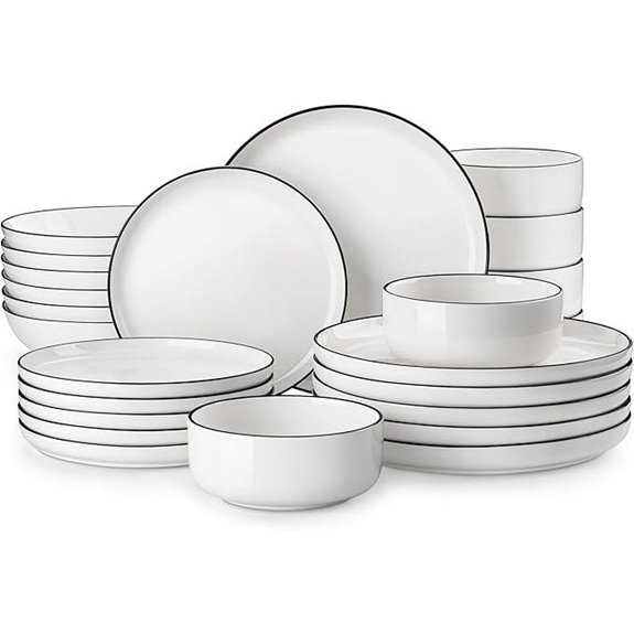 Malacasa 24-Piece Modern Porcelain Dinnerware Set