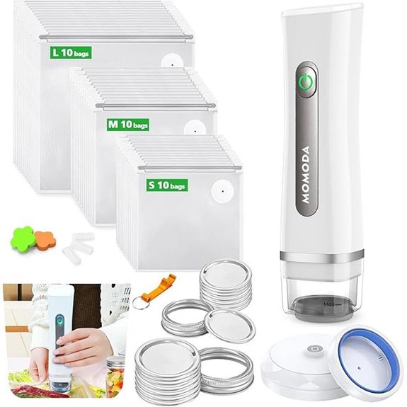 MOMODA Sous Vide Bags (30-Pack) with Vacuum Sealer