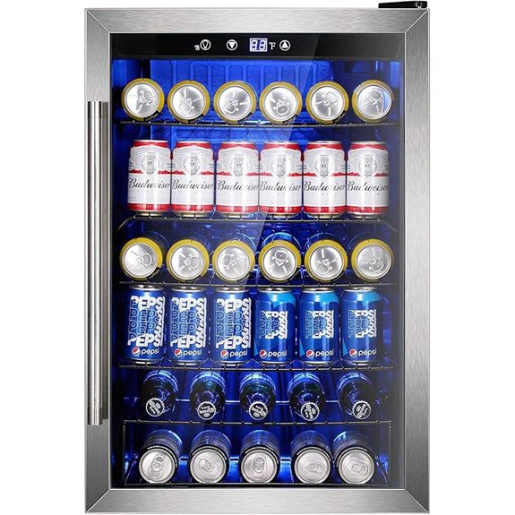 Wine Cooler 37-Bottle Beverage Refrigerator with Glass Door