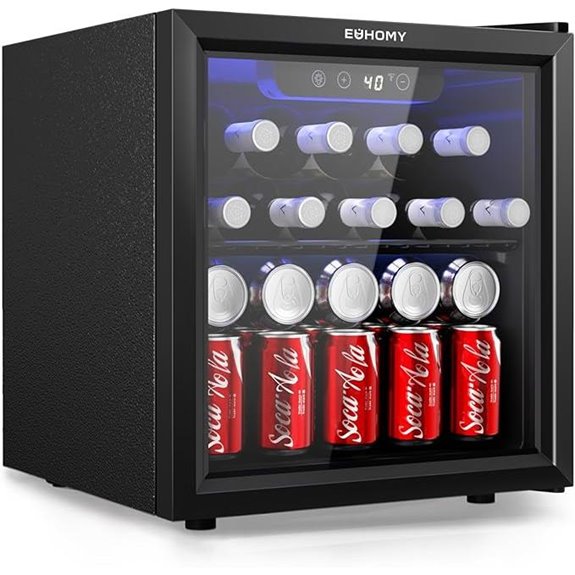EUHOMY 48 Can Beverage Cooler with Glass Door