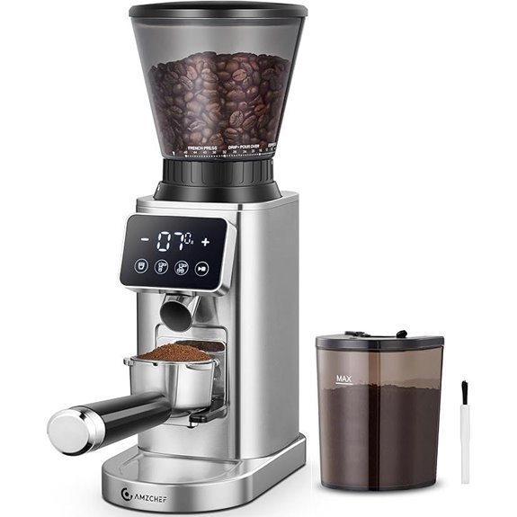 AMZCHEF Burr Coffee Grinder with 48 Settings