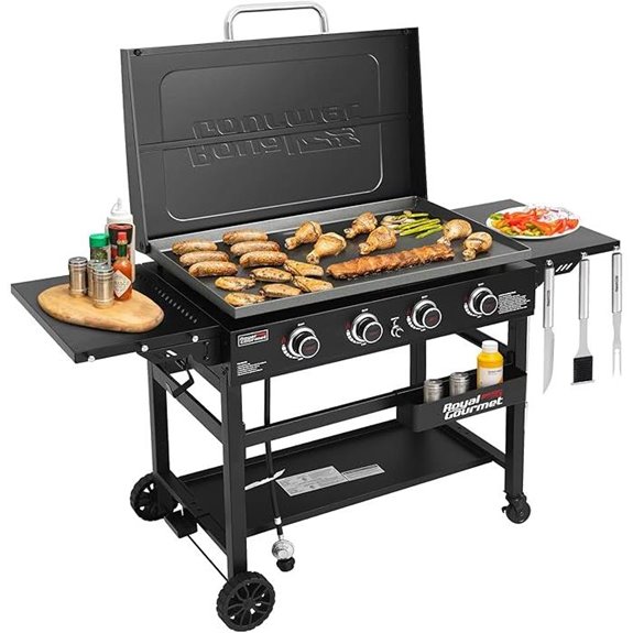 Royal Gourmet 4-Burner Propane Gas Griddle with Cover