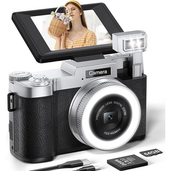 FLATIC 4K 64MP Vlogging Camera with 64GB Kit