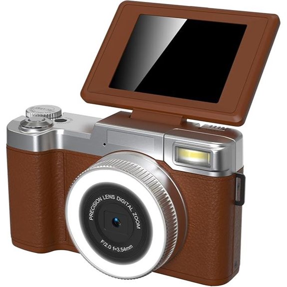Dpofirs 4K Mirrorless Camera with 48MP and Flip Screen