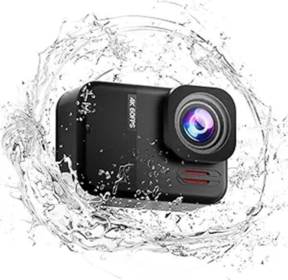 4K Waterproof Action Camera with Touchscreen and Stabilization