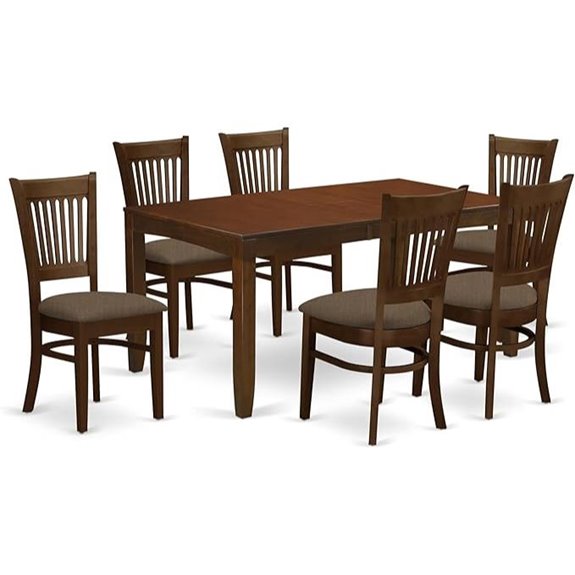 East West Furniture 7-Piece Dining Set with Chairs