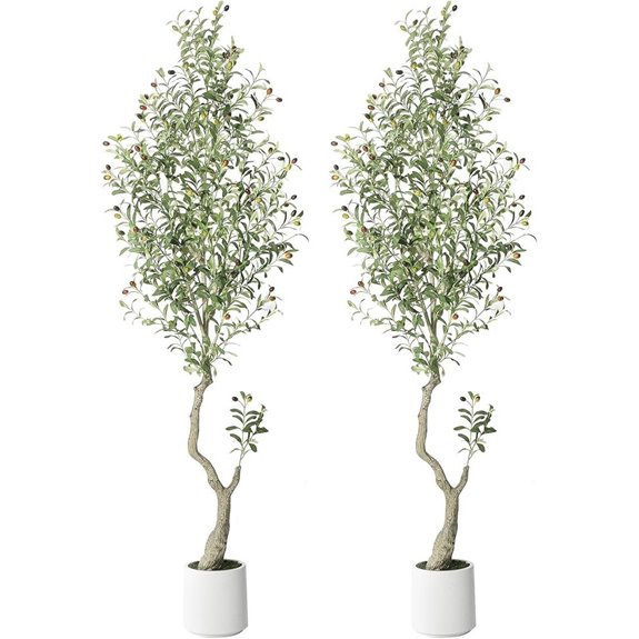 GarveeHome 7ft Faux Olive Tree with Planter (2 Pack)