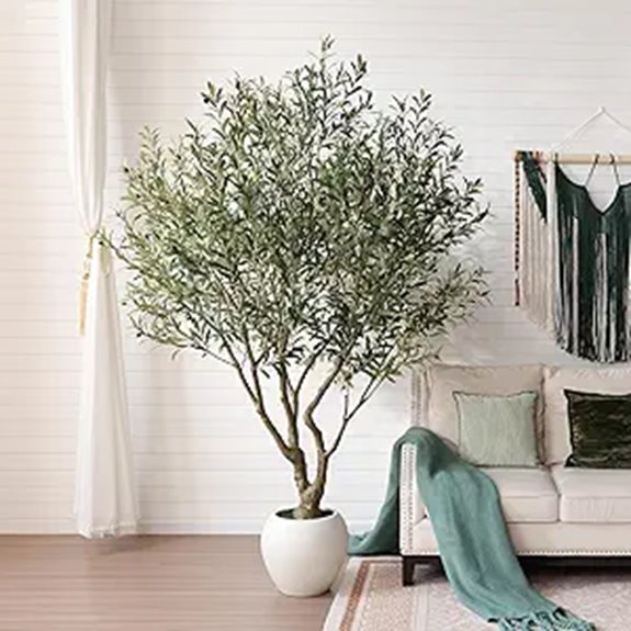 Artificial Olive Tree 8ft with White Planter