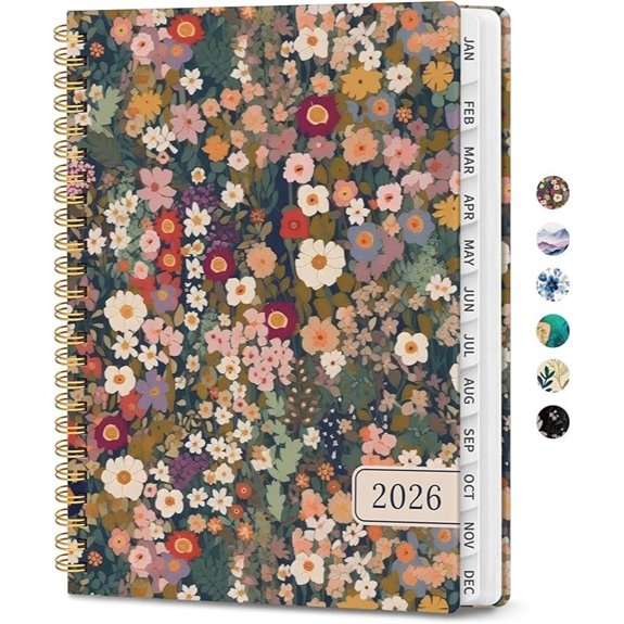2026 Planner with Tabs Pocket Spiral A5