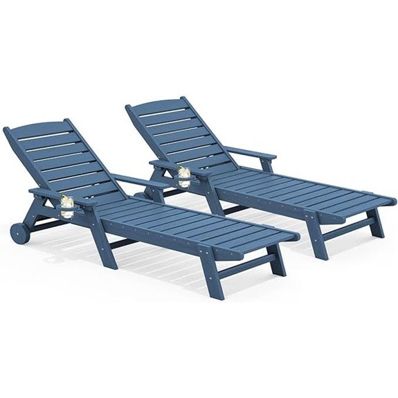 SERWALL 2-Pack Adjustable Outdoor Pool Lounge Chairs