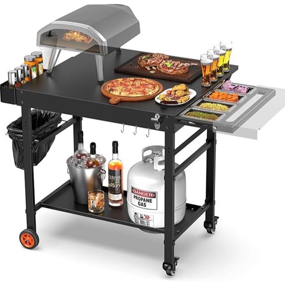 Grill Table for Pizza Ovens with Extendable Desk