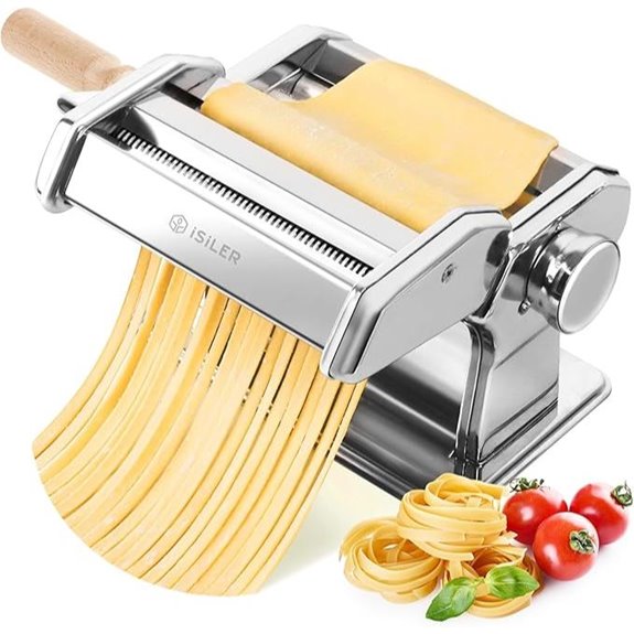 ISILER 2-in-1 Pasta Maker with Adjustable Thickness