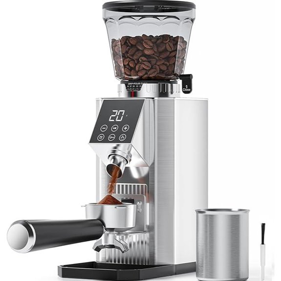 Burr Coffee Grinder with Adjustable Settings and Touch Panel