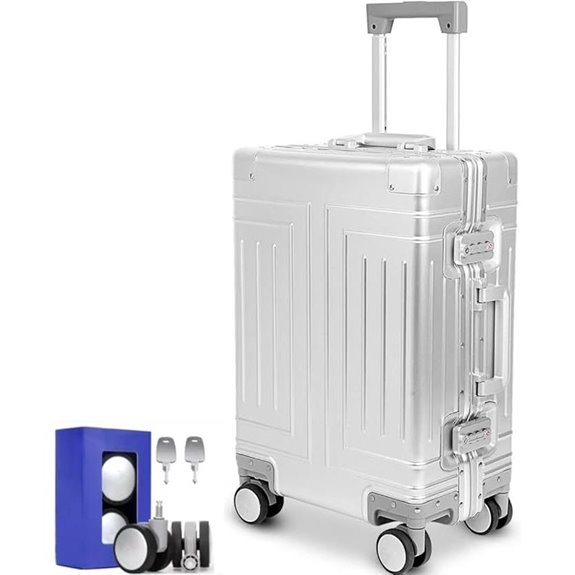 Aluminum 20 Luggage with Spinner Wheels Carry-On