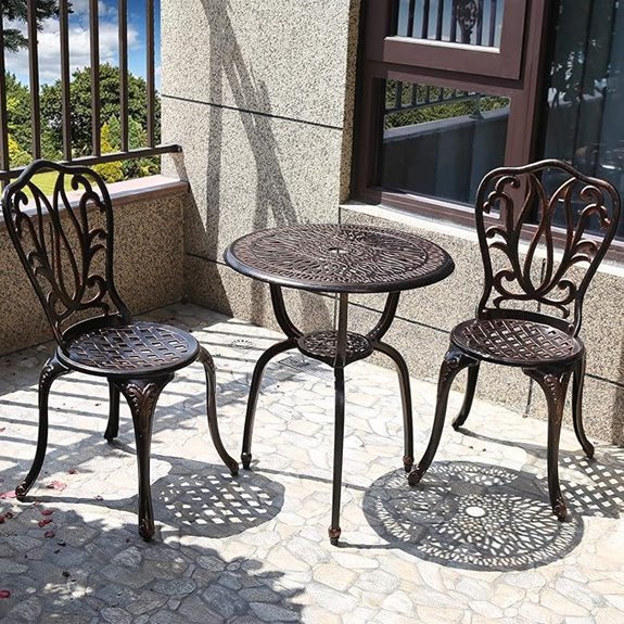 3-Piece Outdoor Cast Aluminum Bistro Set