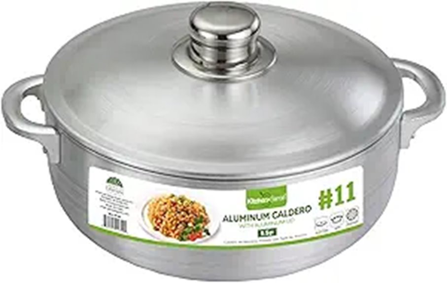 Kitchen Sense Aluminum Caldero Pot with Lid