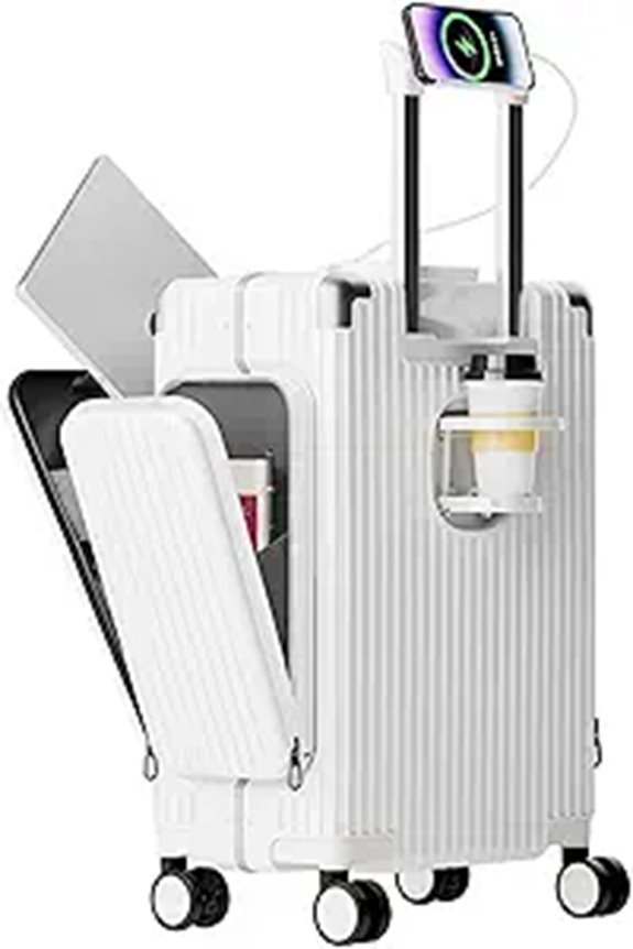 Feilario 20in Aluminum Carry-On Luggage with Accessories