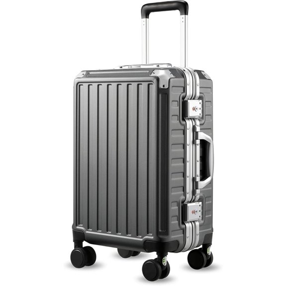 Carry On Spinner Luggage with Aluminum Frame
