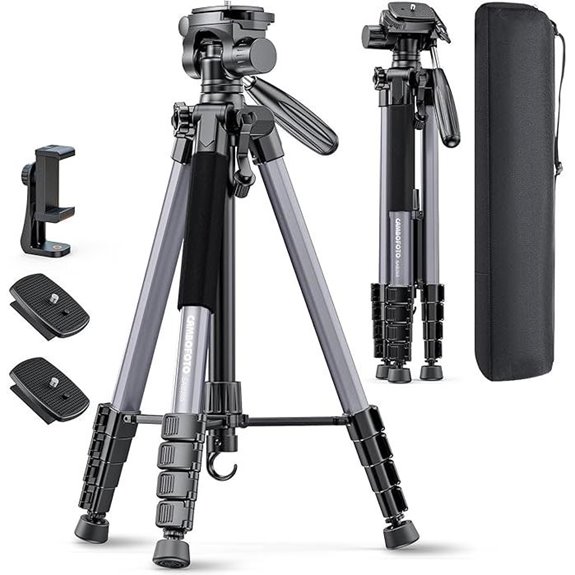CAMBOFOTO 74 Aluminum Camera Tripod with Bag