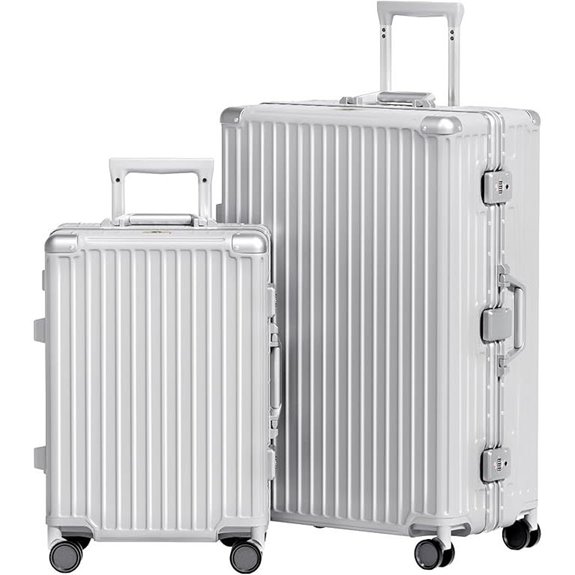 AnyZip 2-Piece Aluminum Luggage Set with TSA Lock