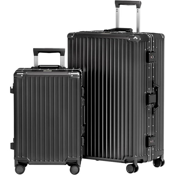 AnyZip 2-Piece Aluminum Luggage Set with TSA Lock