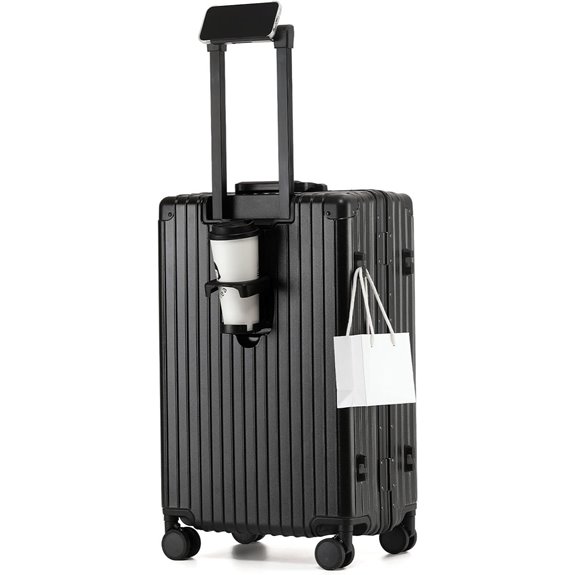 24-Inch Aluminum Frame Spinner Luggage with USB