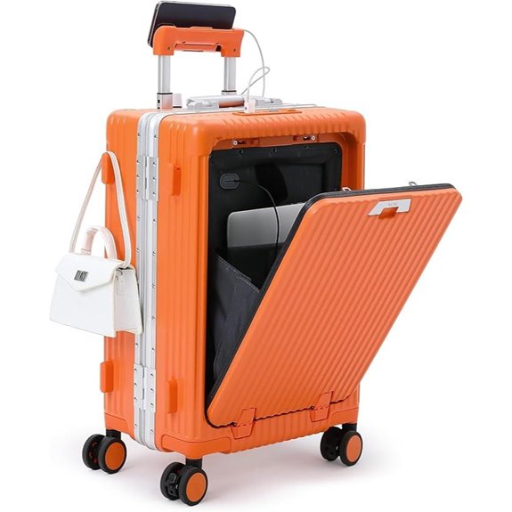 Nobl Aluminum Carry-On Luggage with USB & TSA Locks