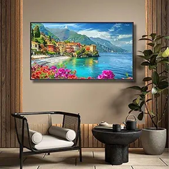 Amalfi Coast Wall Art Black Frame 30x17